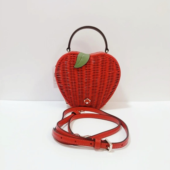 kate spade Bags Kate Spade Honeycrisp 3d Red Apple Wicker Crossbody